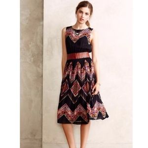 Tanvi Kedia Patchworked Chevron Midi Dress